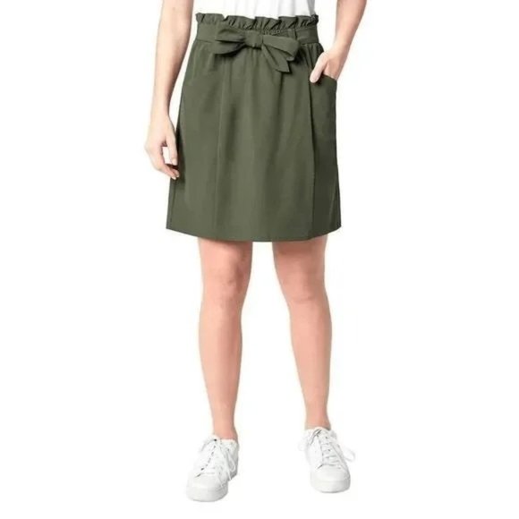 MONDETTA High Waisted Stretch Woven Skirt - Dusty Olive - NWT - Picture 1 of 3